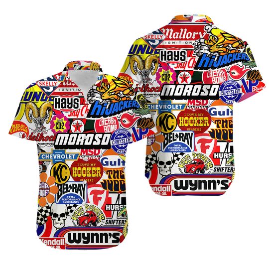 Discover Racing Car Labeling Hawaiian Shirt