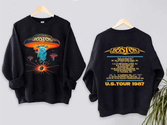 Discover Boston Rock Band Concert Tour 1987 Sweatshirt, Boston Tour Sweatshirt
