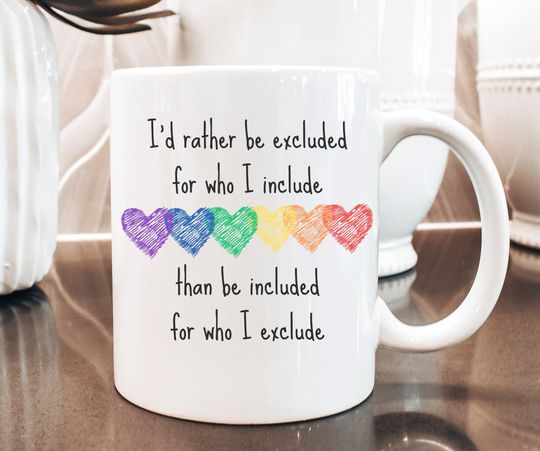 Discover Ceramic White Mug, Gay Pride, LGBTQ Rainbow Gift, LGBT Pride Month