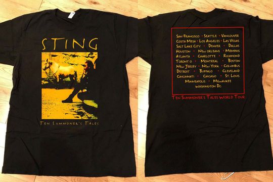 Discover 1993 Sting Ten Summoner's Tales World Tour Concert T-Shirt
