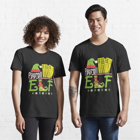 Discover Payroll Elf Christmas Xmas Payroll Clerk Manager T-Shirt