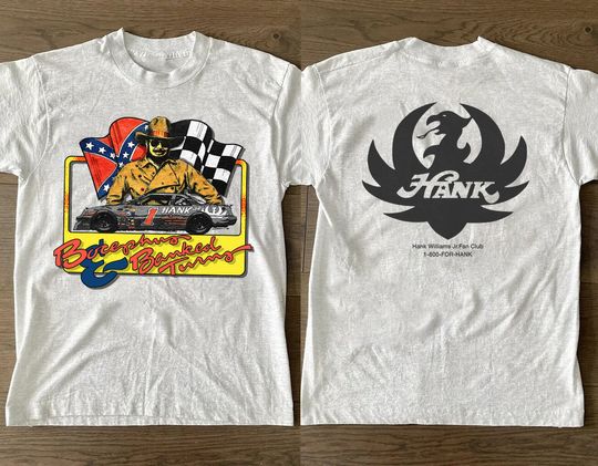 Discover 90s Hank Williams Jr. Racing Unisex T-Shirt, Hank Williams Jr Bocephus Country Band Tour Shirt