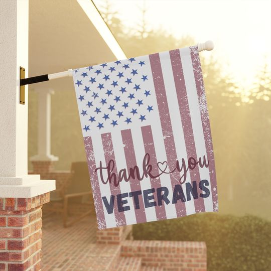 Discover Thank You Veterans House Banner, Veteran's Day Flag, Veteran Appreciation House Flag