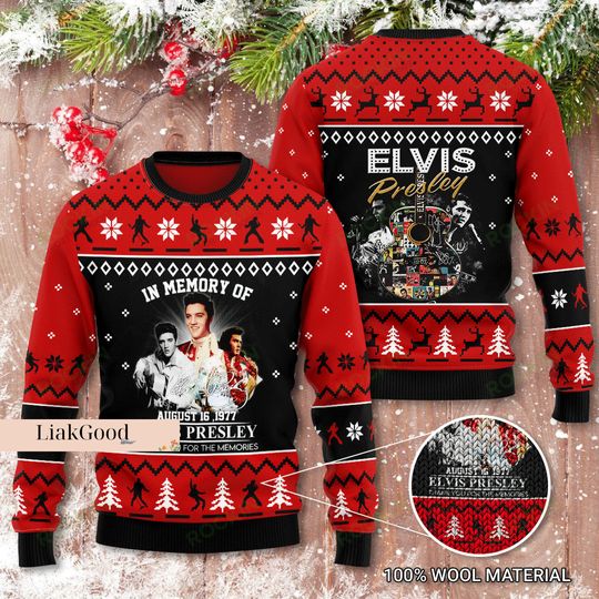 Discover Christmas Gift, Elvis Presley Ugly Sweater, King Of Rock And Roll Shirt, Elvis Christmas