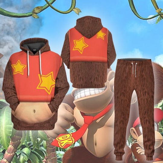 Discover Donkey Kong Full Over Print 3D Hoodie, Donkey Kong Cosplay 3D Hoodie
