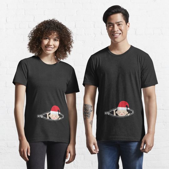 Discover Baby Santa Hat Pregnancy Maternity Shower T-Shirt