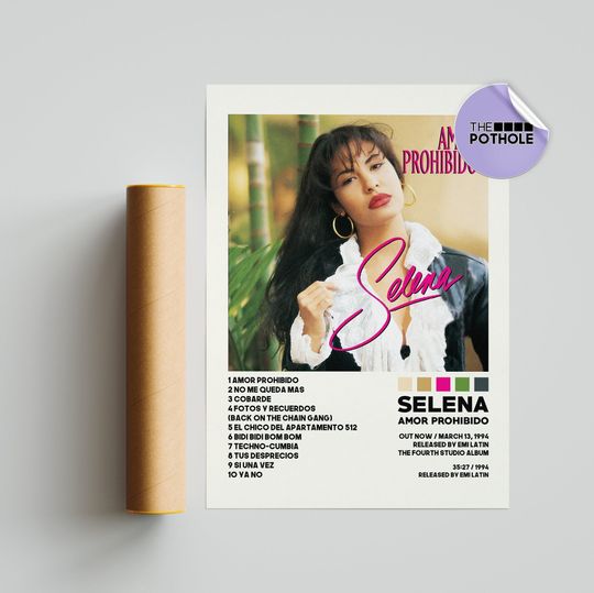 Discover Selena Posters / Amor Prohibido Poster / Album Cover Poster, Poster Print Wall Art, Custom Poster, Home Decor, Selena, Amor Prohibido