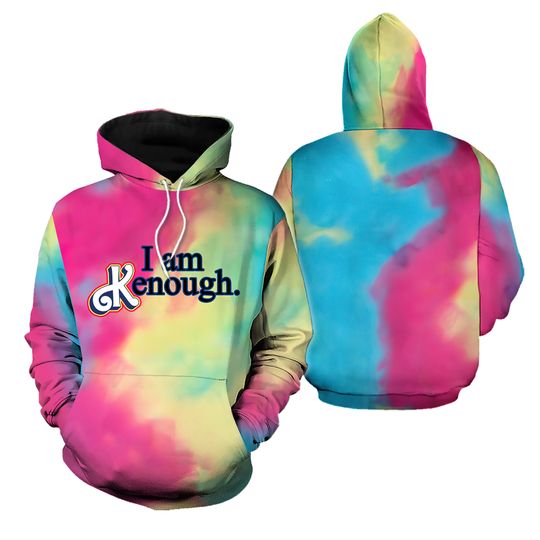 Discover I Am Kenough Tie-Dye All Over Print Hoodie