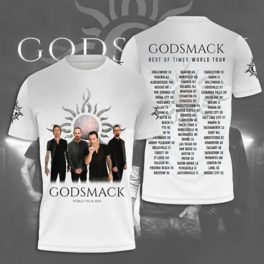 Discover Godsmack 2023 Music Tour 3D T-shirt