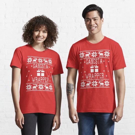 Discover Gangsta Wrapper - Ugly Christmas Sweater Essential T-Shirt
