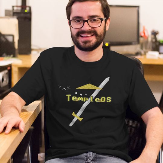 Discover Temple OS T-shirt Terry Davis Programming Humor CIA Templeos Tee