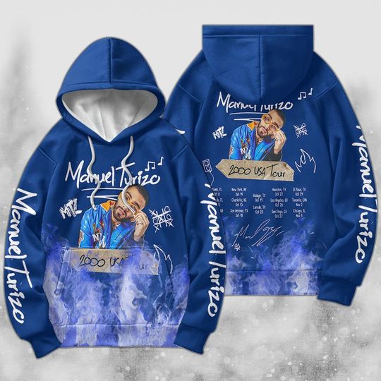 Discover Manuel Turizo 2000 USA Music 3D Hoodie, World Tour 2023 Tickets Vintage