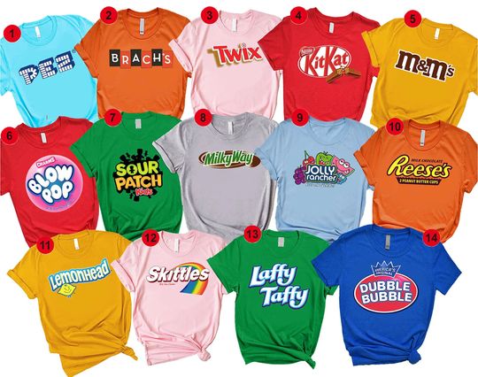 Discover Halloween Chocolate Bar Group Costume Shirt
