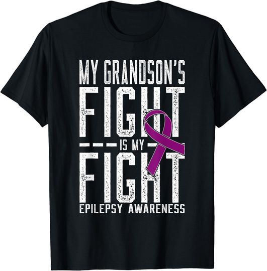 Discover My Grandson's Fight is My Fight Epilepsy Awareness T-Shirt