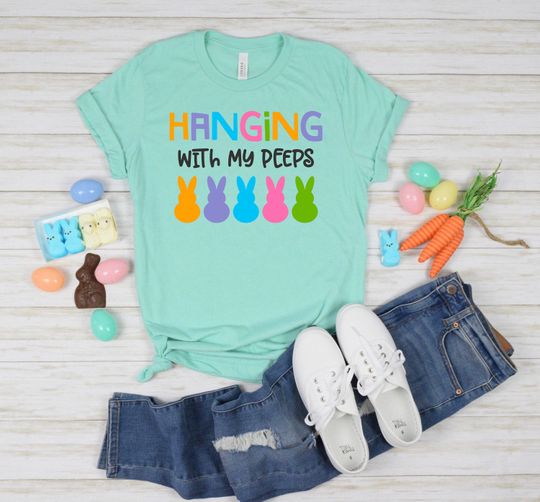 Discover Hanging With My Peeps Shirt, Hanging With My Peeps Shirt, Cute Easter Shirt