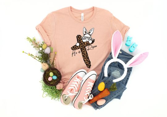 Discover Easter Religious Leopard Cross Shirt