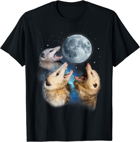 Discover Three Possum Howling At Moon - Funny Opossum Lovers Costume T-Shirt