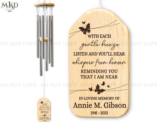 Discover Personalized Wind Chimes Memorial, Whispers From Heaven Wind Chime, Loss Of Dad Gift