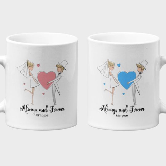 Discover Always & Forever Coffee Mug, Couple Mug, Anniversary Gifts, Custom Couples Mug