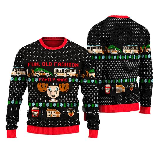 Discover National Xmas Vacation Fun Old Fashion Family Ugly Christmas Sweater