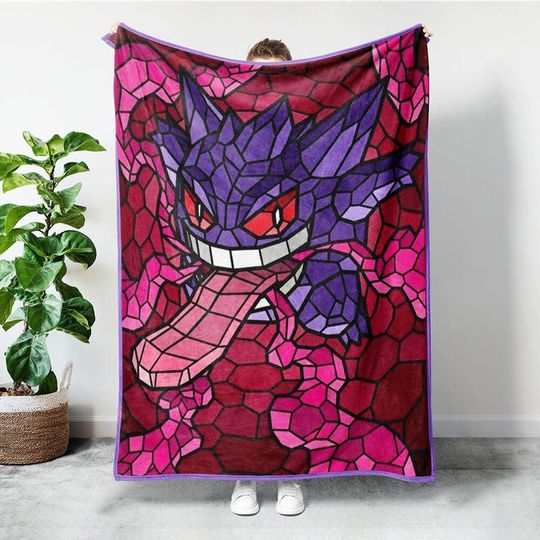 Discover Personalized Gengar Stained Glass Blanket  Pk Blanket