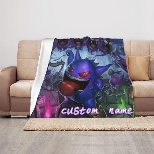Discover Gengar Custom Name Blanket Baby Girl Boy Blankets Throw