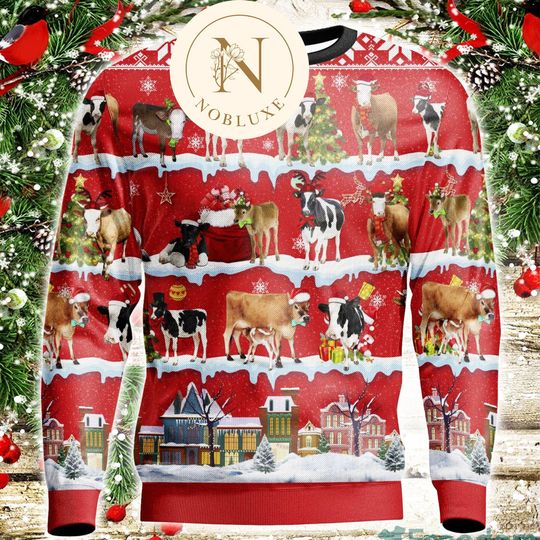 Discover Christmas Gift Cow Ugly Christmas Sweater,