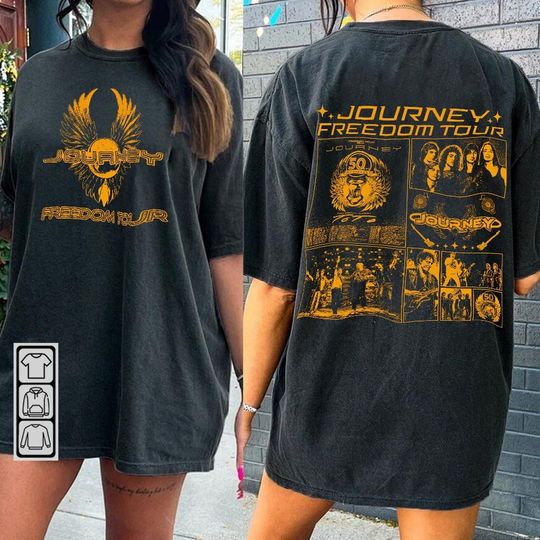 Discover Journey Freedom Tour Band Music Shirt 2 Sides, Bootleg Rock 2024 Vintage 90s
