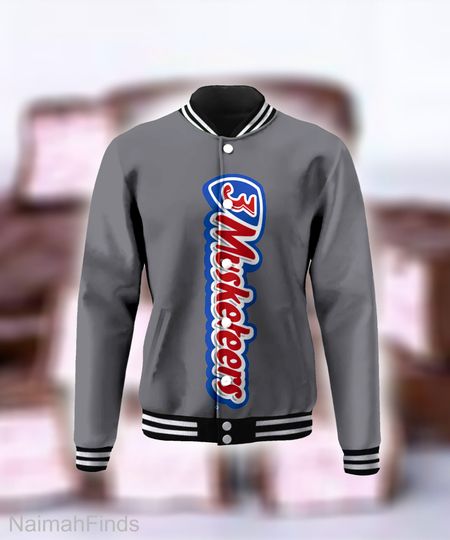 Discover Chocolate Bar 3Muskerteers Group Halloween Baseball Jacket