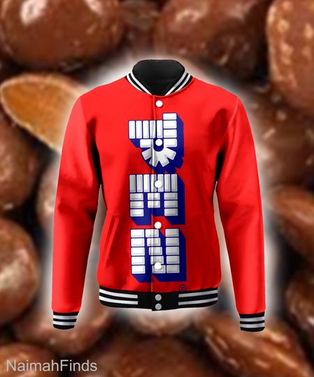Discover Chocolate Candy PEZ Group Halloween Baseball Jacket, Candy Group Costumes