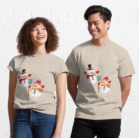 Discover Happy Snowmen Classic T-Shirt