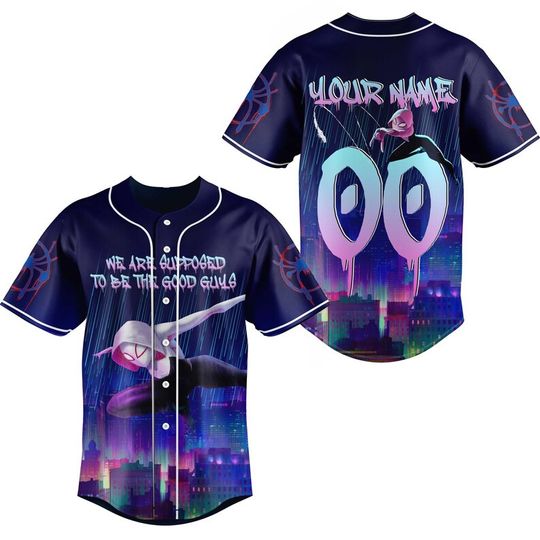 Discover Personalized Spider-Gwen Across The Spider Verse Baseball Jersey
