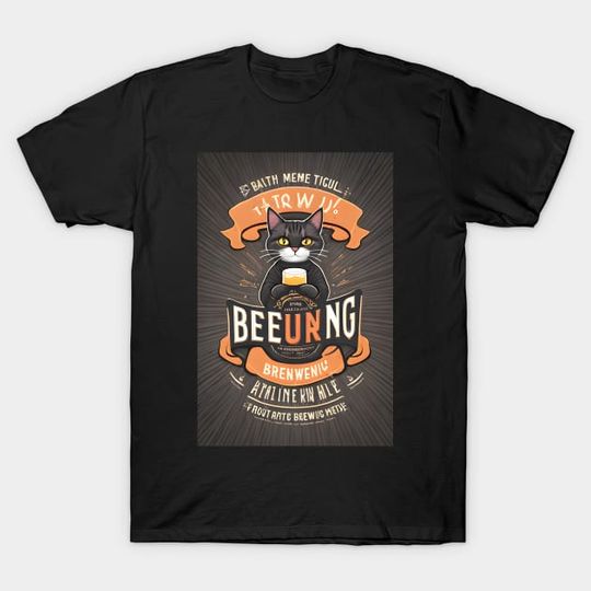 Discover big belly lazyy cat loves beer - Beer Cat Cats Cute Brewery Funny - T-Shirt