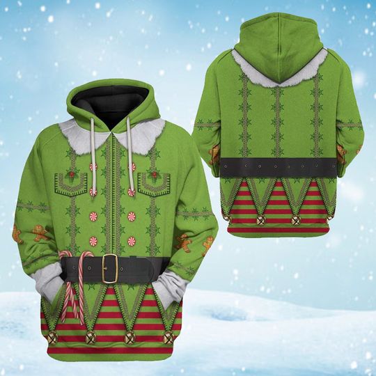Discover Elf Christmas Cosplay 3D Hoodie, Merry Christmas Buddy Hobbs Elf Costume