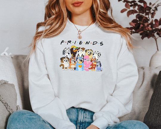 Discover BlueyDad Friends Sweatshirt, BlueyDad Cartoon Sweatshirt