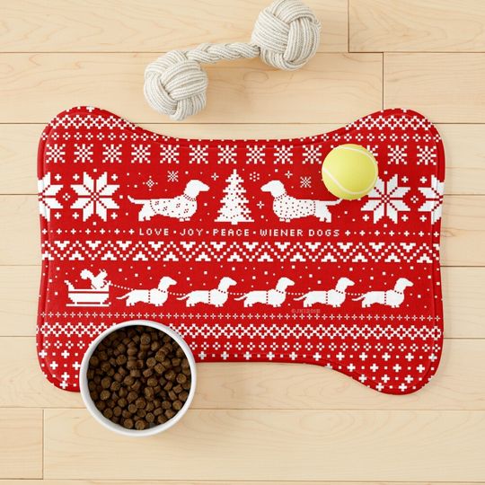 Discover Dachshunds Christmas Sweater Pattern Pet Mat