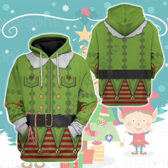Discover Christmas Elf Costume 3D Hoodie | Buddy the Elf Shirt
