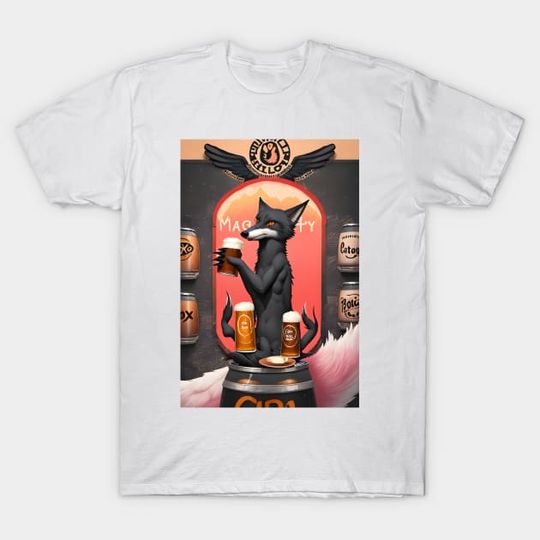 Discover fox beer halloween spooky party - Fox Halloween Cute Sun Dino Beer - T-Shirt