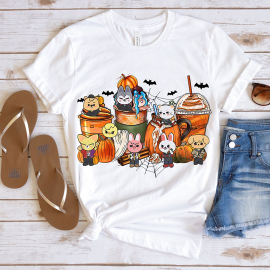 Discover Halloween SKZOO Coffee Shirt, Cute Stray Kids Halloween T-shirt