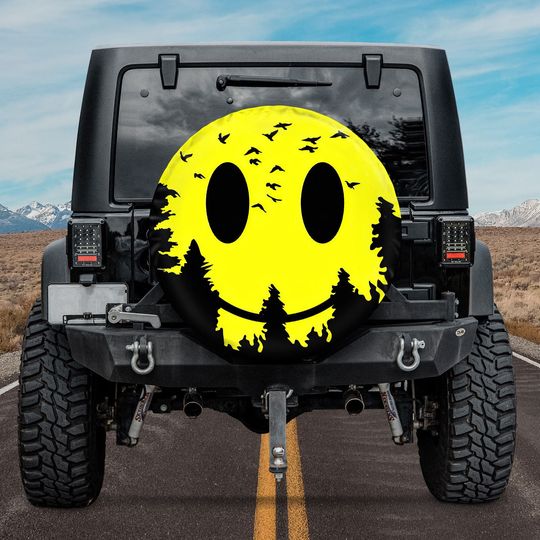 Discover Halloween Forest Night Smile Face Spare Tire Cover