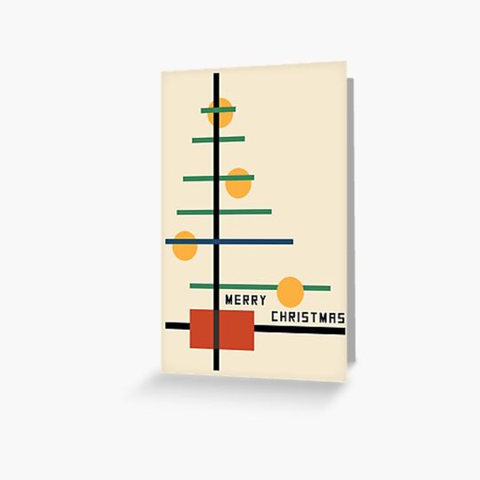 Discover Merry Christmas, Bauhaus Inspired Christmas Tree Greeting Card