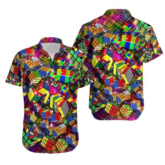 Discover Rubik Cube Hawaiian Shirt