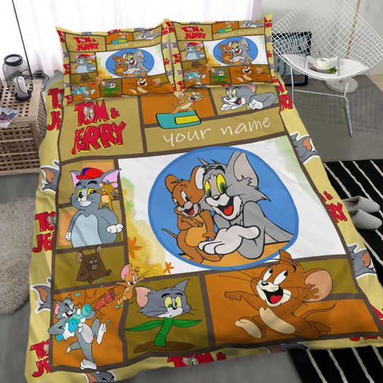 Discover 3D Printed Custom Name Tom and Jerry Bedding Duvet