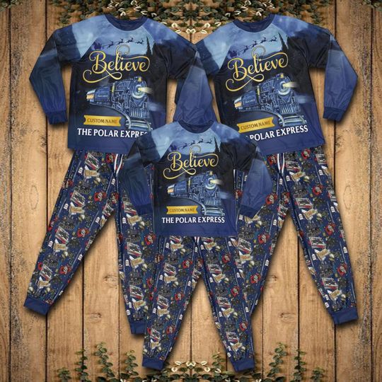 Discover Personalized Family Christmas On Polar Express Pajama Set