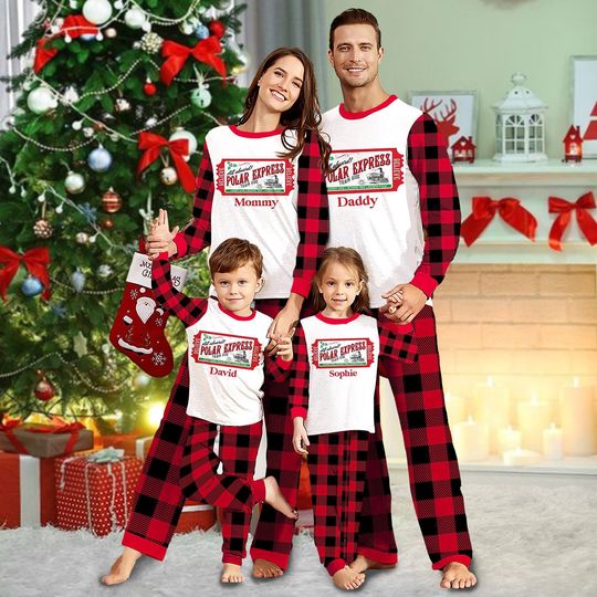 Discover Personalized Family Christmas On Polar Express Pajama Set