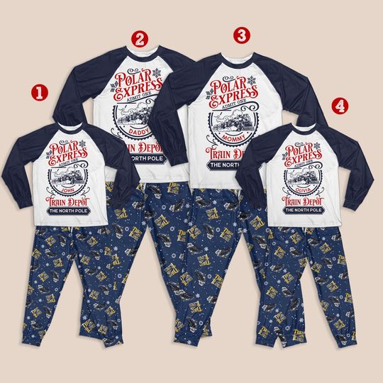 Discover Personalized Polar Express Train Depot Family Pajamas Set