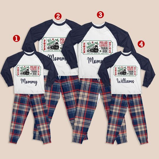 Discover Personalized Polar Express Ticket Matching Family Pajamas Set