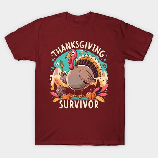 Discover Thanksgiving Survivor Funny T-Shirt