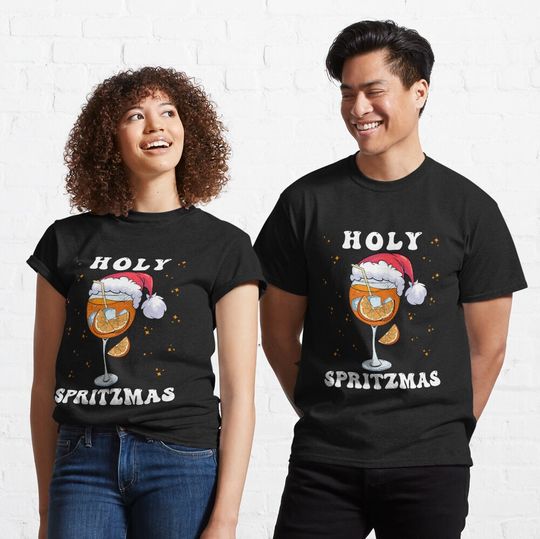 Discover Holy Spritzmas Xmas Drinking Family Christmas  T-Shirt