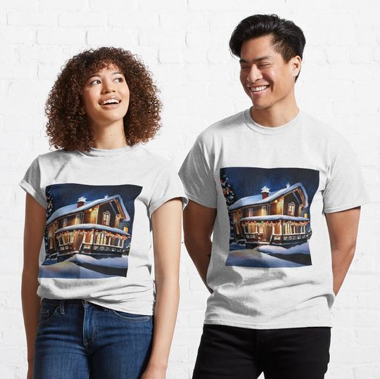 Discover Winter Wonderland House Snowy Landscape 4  T-Shirt